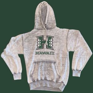 University of Hawaiʻi at Mānoa Women’s Medium Grey Acid Wash Hoodie Sweatshirt